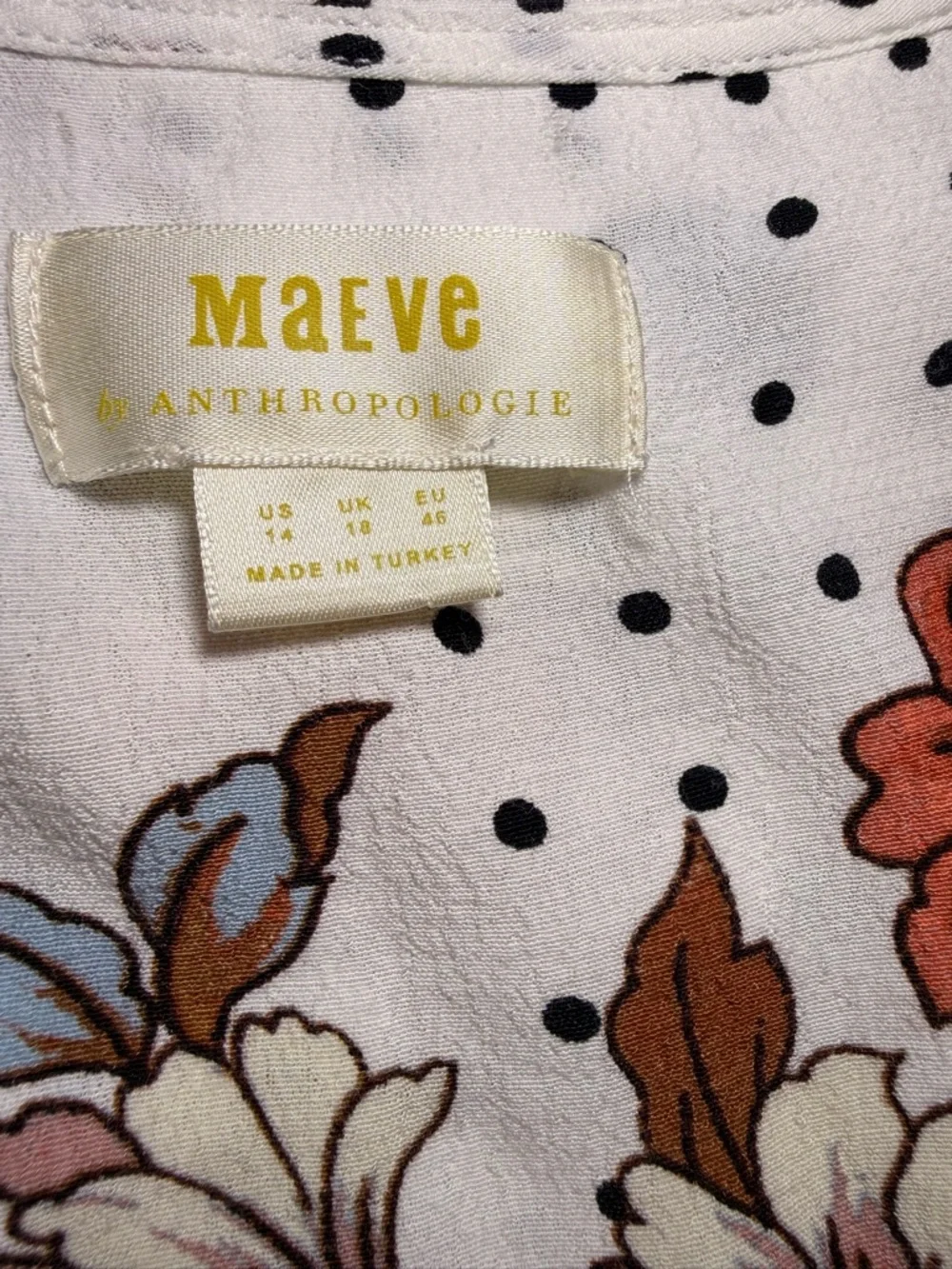 Maeve by Anthropologie Aubrey Floral Wrap Style Women’s Dress Size 14 - Picture 5 of 10